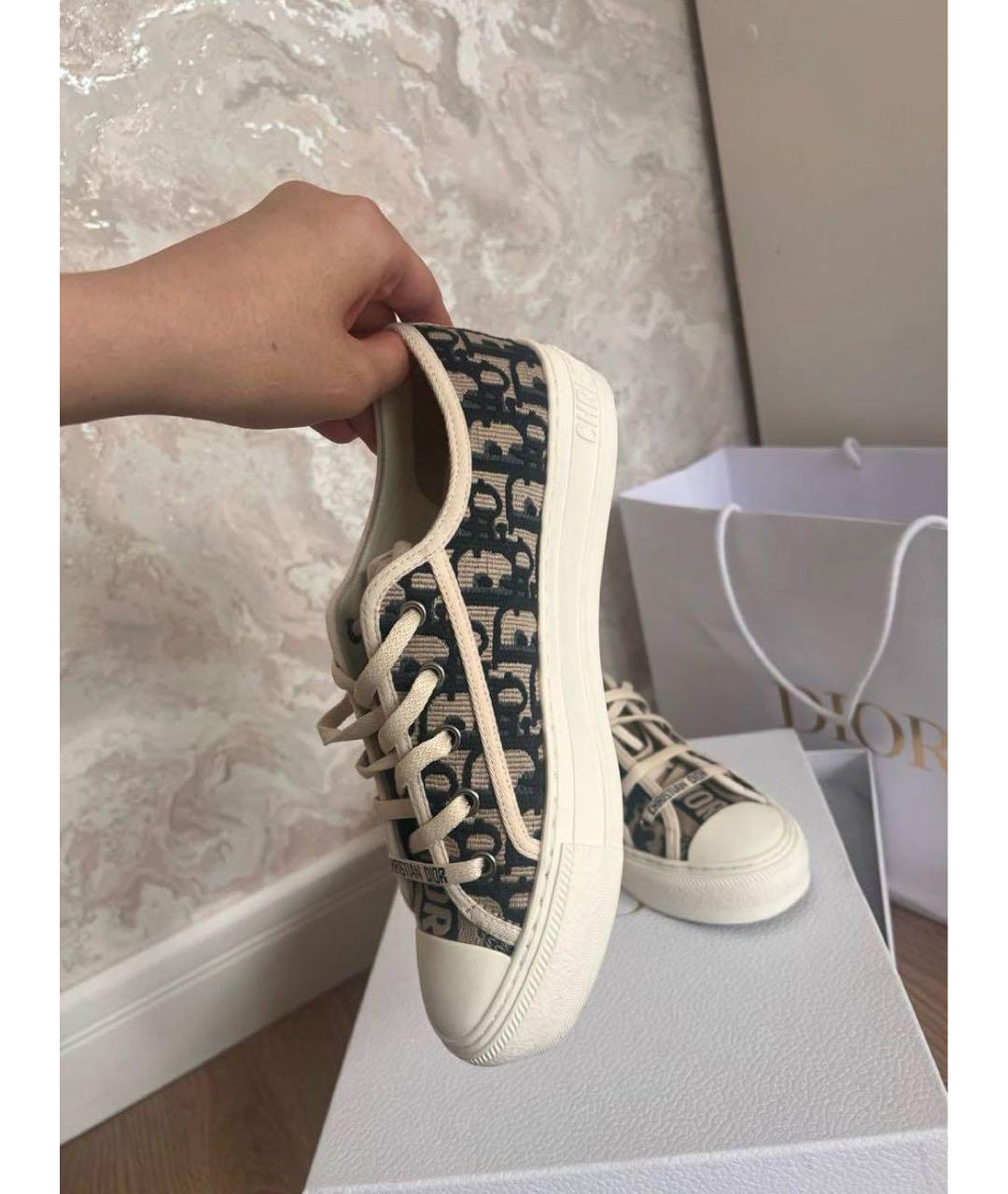 CHRISTIAN DIOR Темно-синие текстильные кеды, фото 5