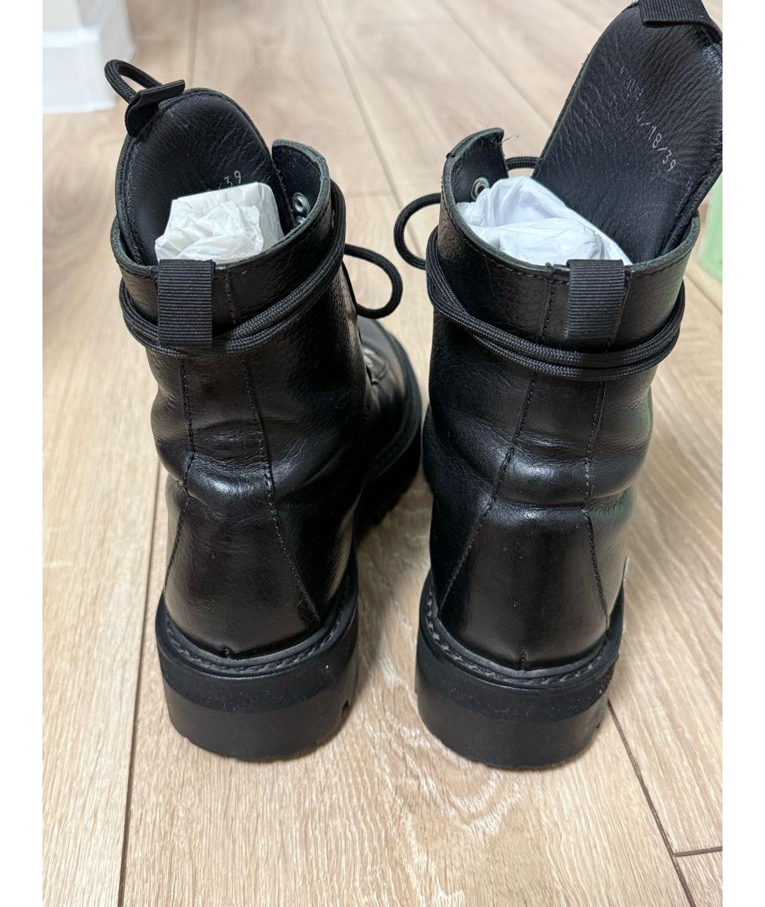 OFF-WHITE Черные кожаные ботинки, фото 4