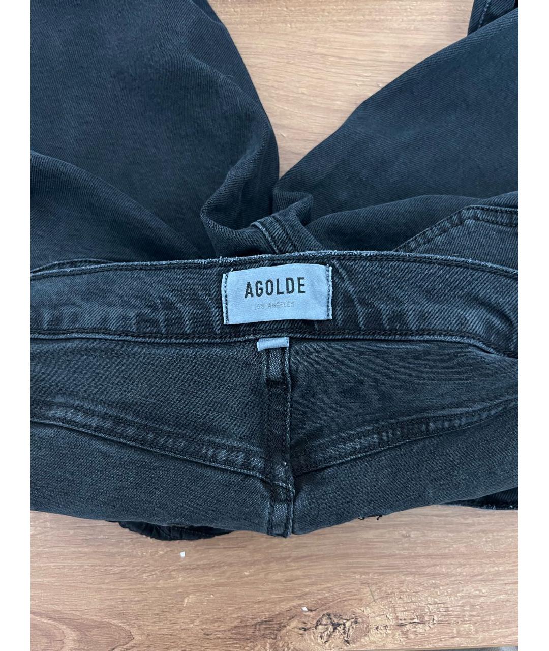 AGOLDE Черные хлопко-лиоцелловые джинсы слим, фото 3