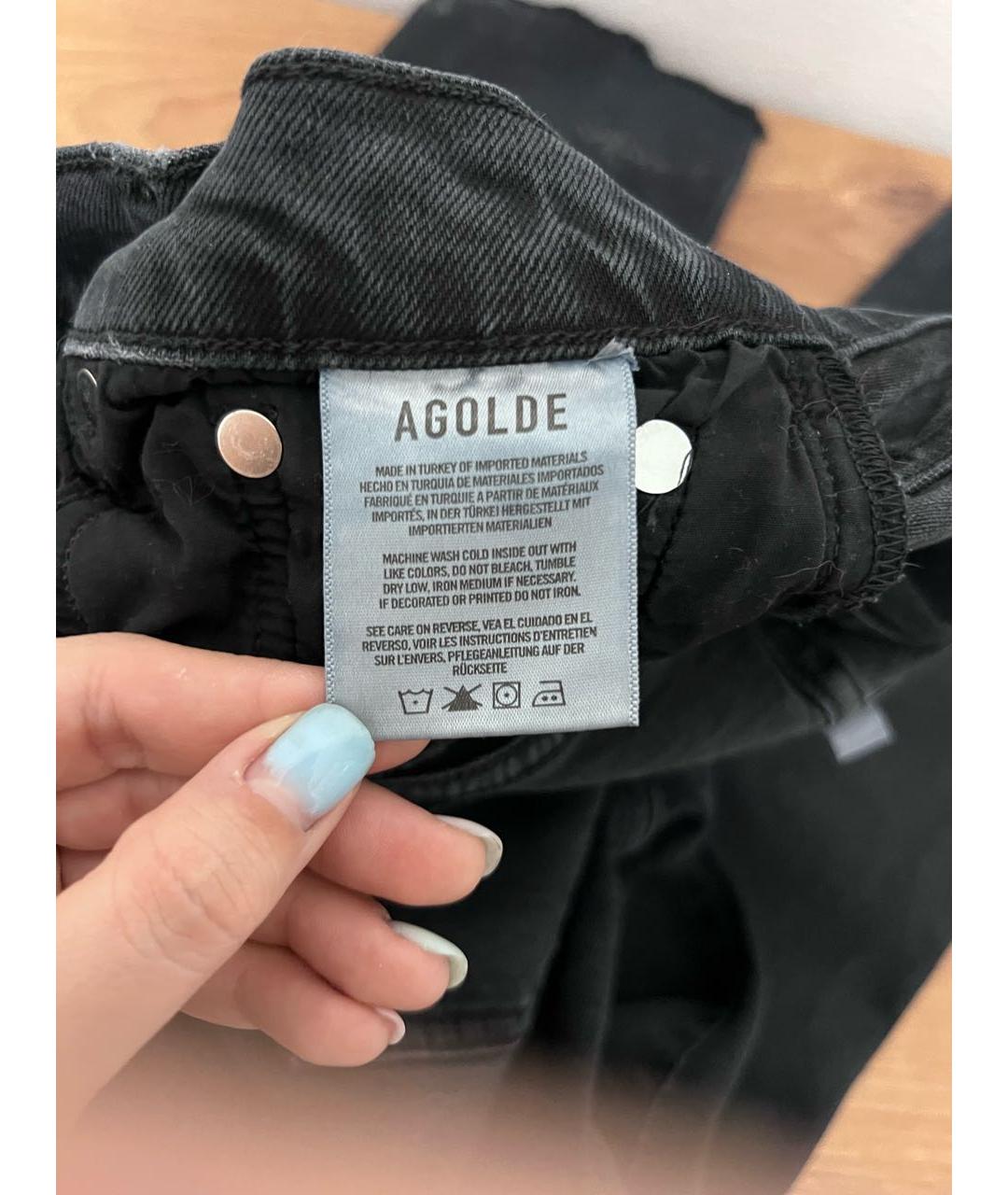 AGOLDE Черные хлопко-лиоцелловые джинсы слим, фото 5