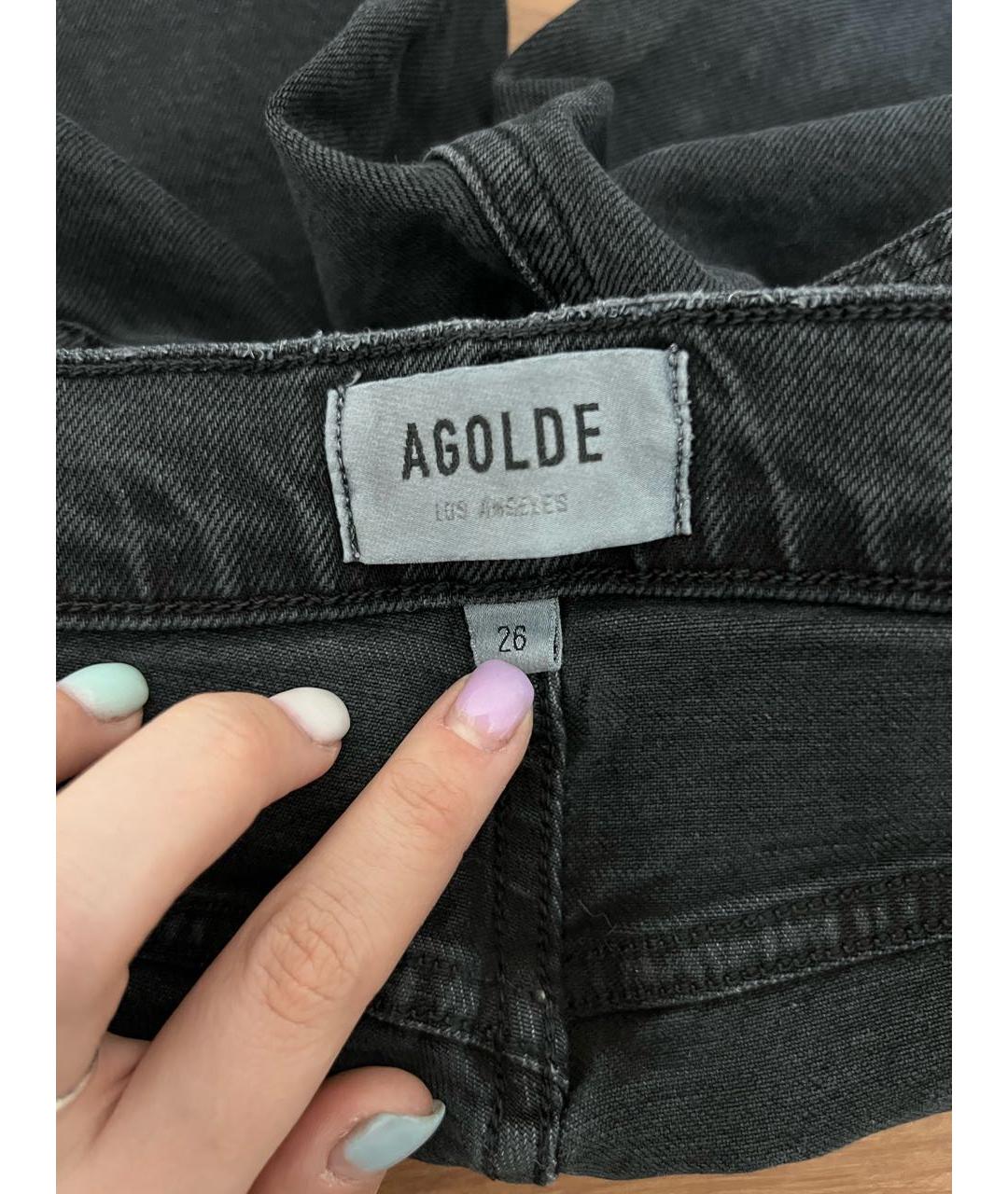 AGOLDE Черные хлопко-лиоцелловые джинсы слим, фото 4