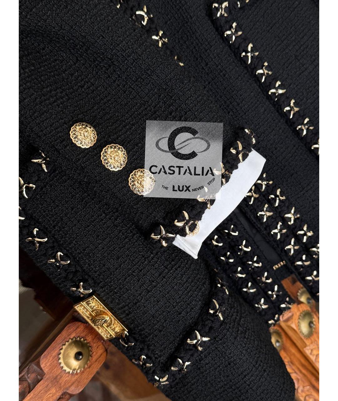 CHANEL Черный твидовый жакет/пиджак, фото 6