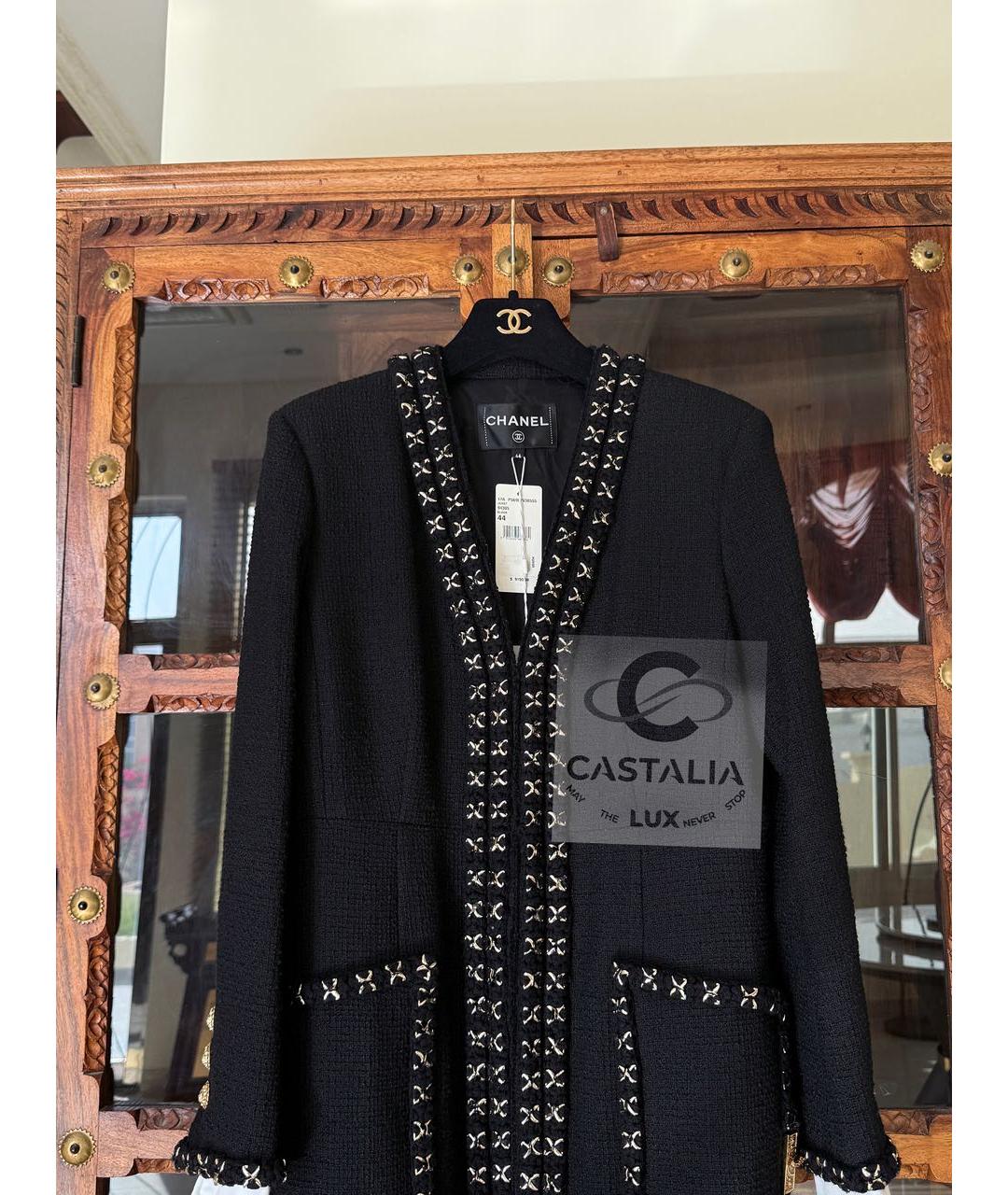 CHANEL Черный твидовый жакет/пиджак, фото 5