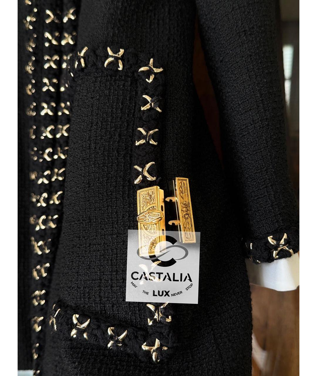 CHANEL Черный твидовый жакет/пиджак, фото 8