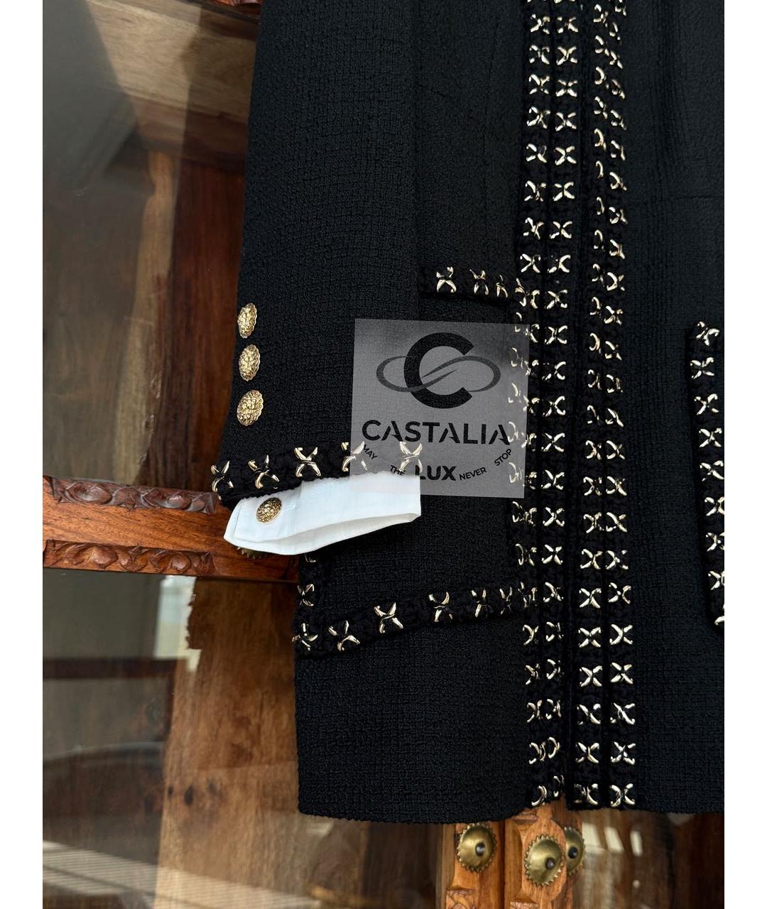 CHANEL Черный твидовый жакет/пиджак, фото 7