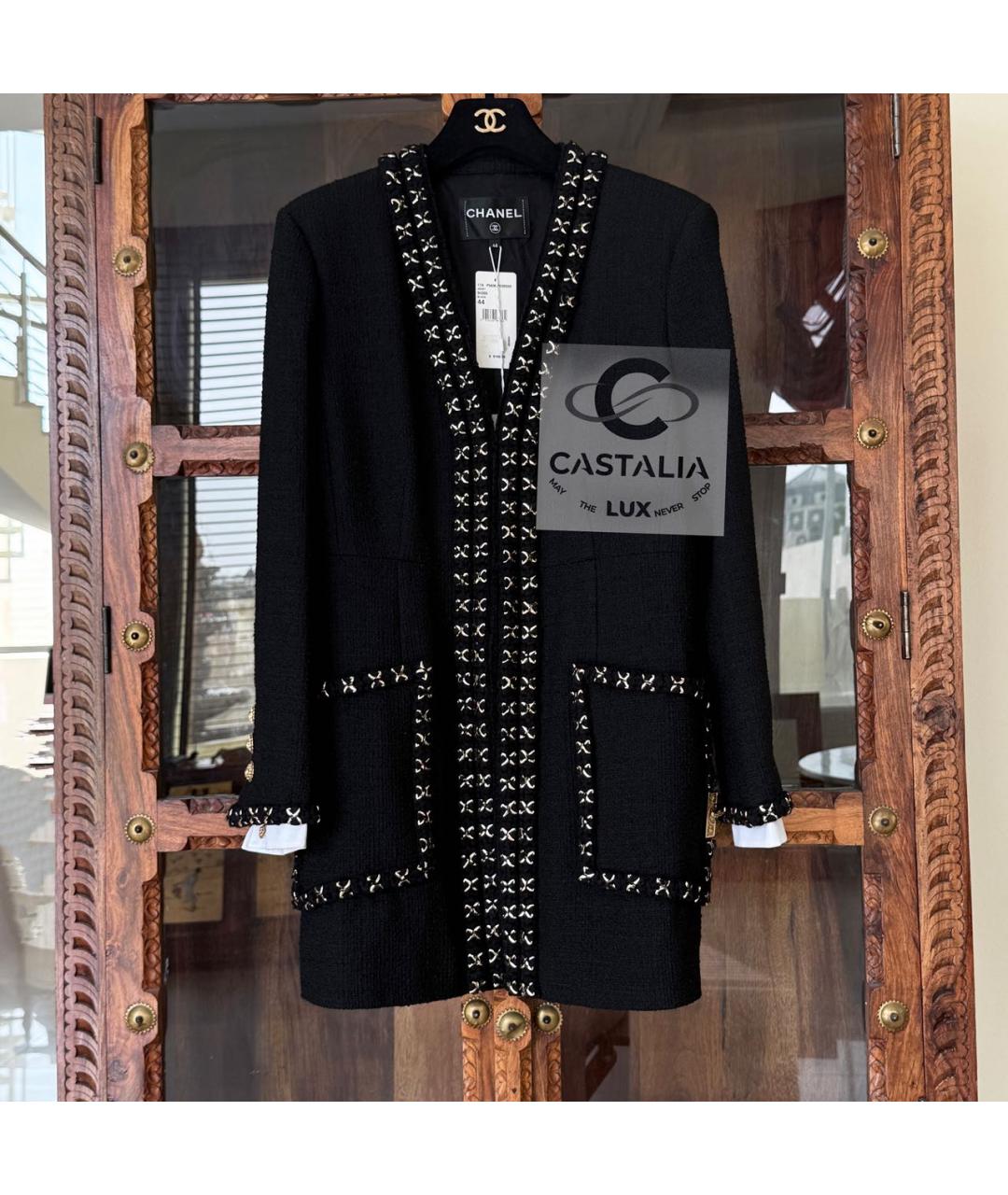 CHANEL Черный твидовый жакет/пиджак, фото 4