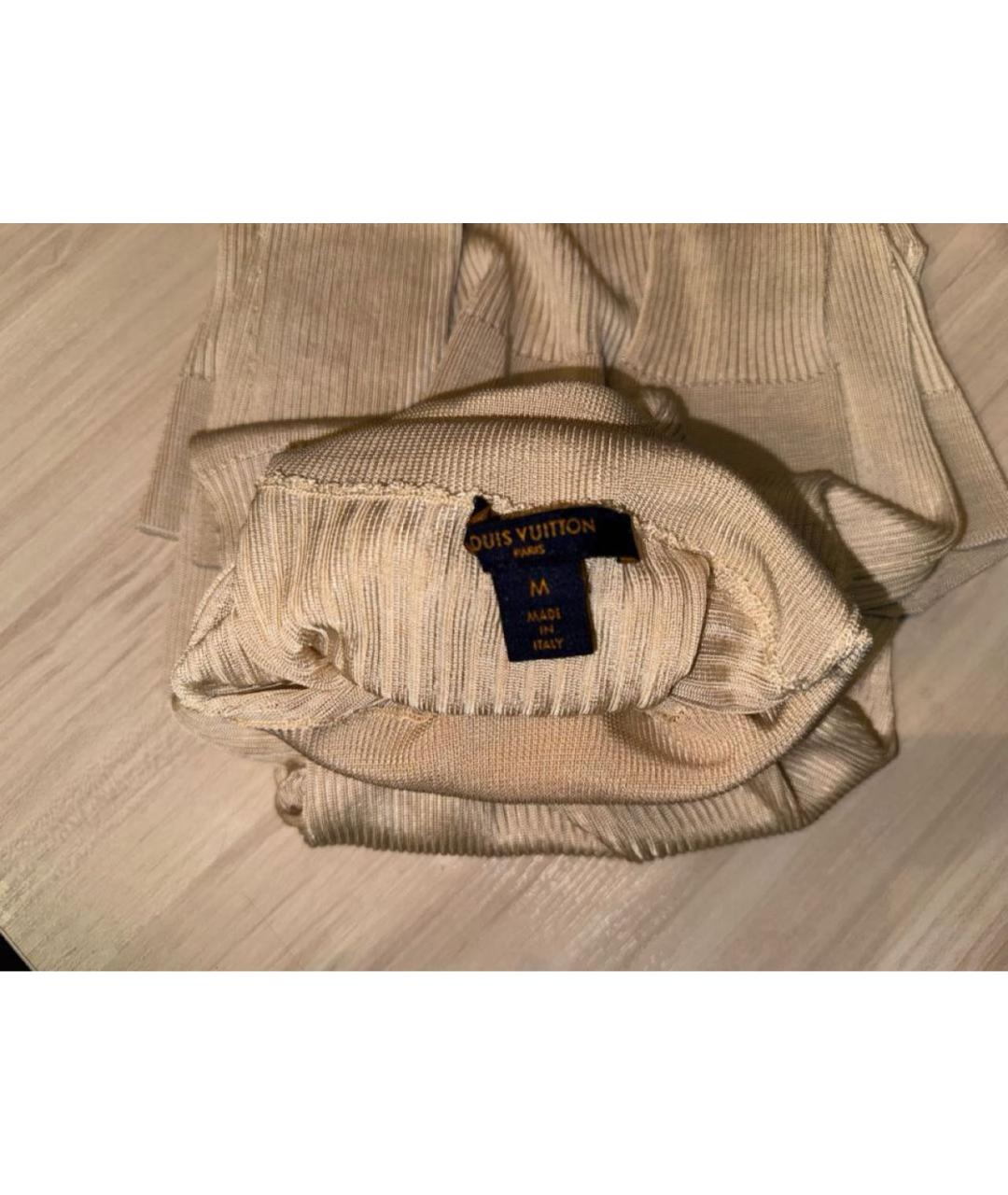 LORO PIANA Бежевая вискозная водолазка, фото 3