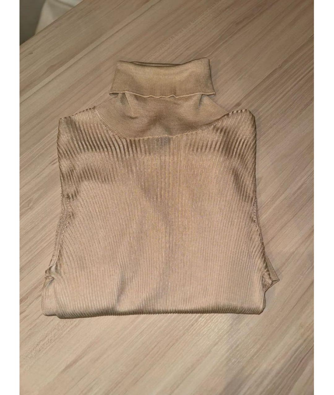 LORO PIANA Бежевая вискозная водолазка, фото 4