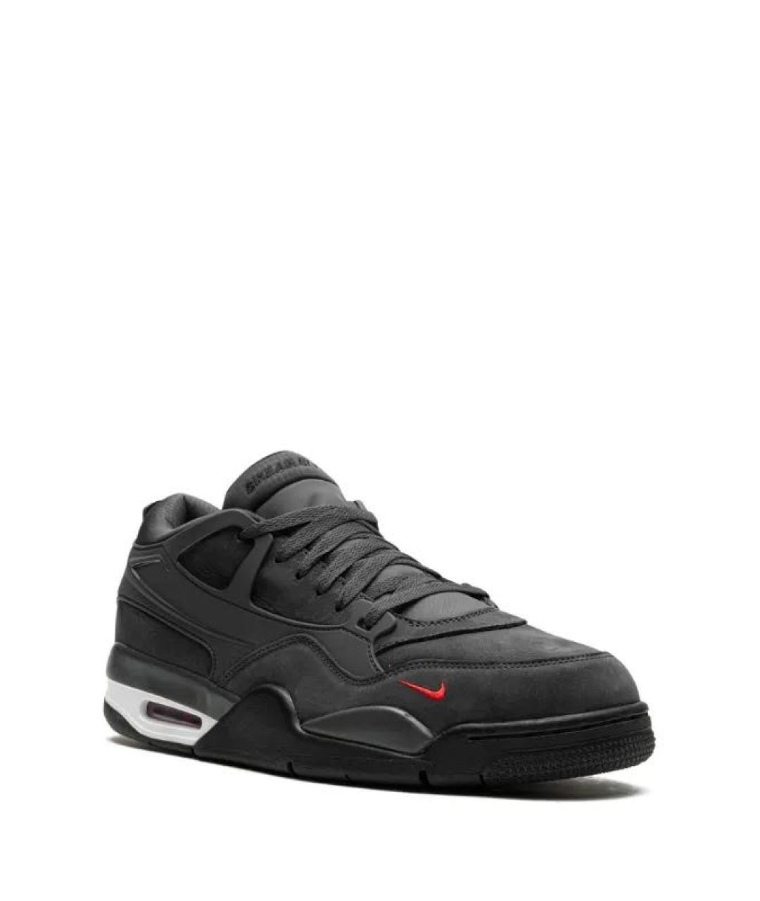 JORDAN Черные нубуковые низкие кроссовки / кеды, фото 2