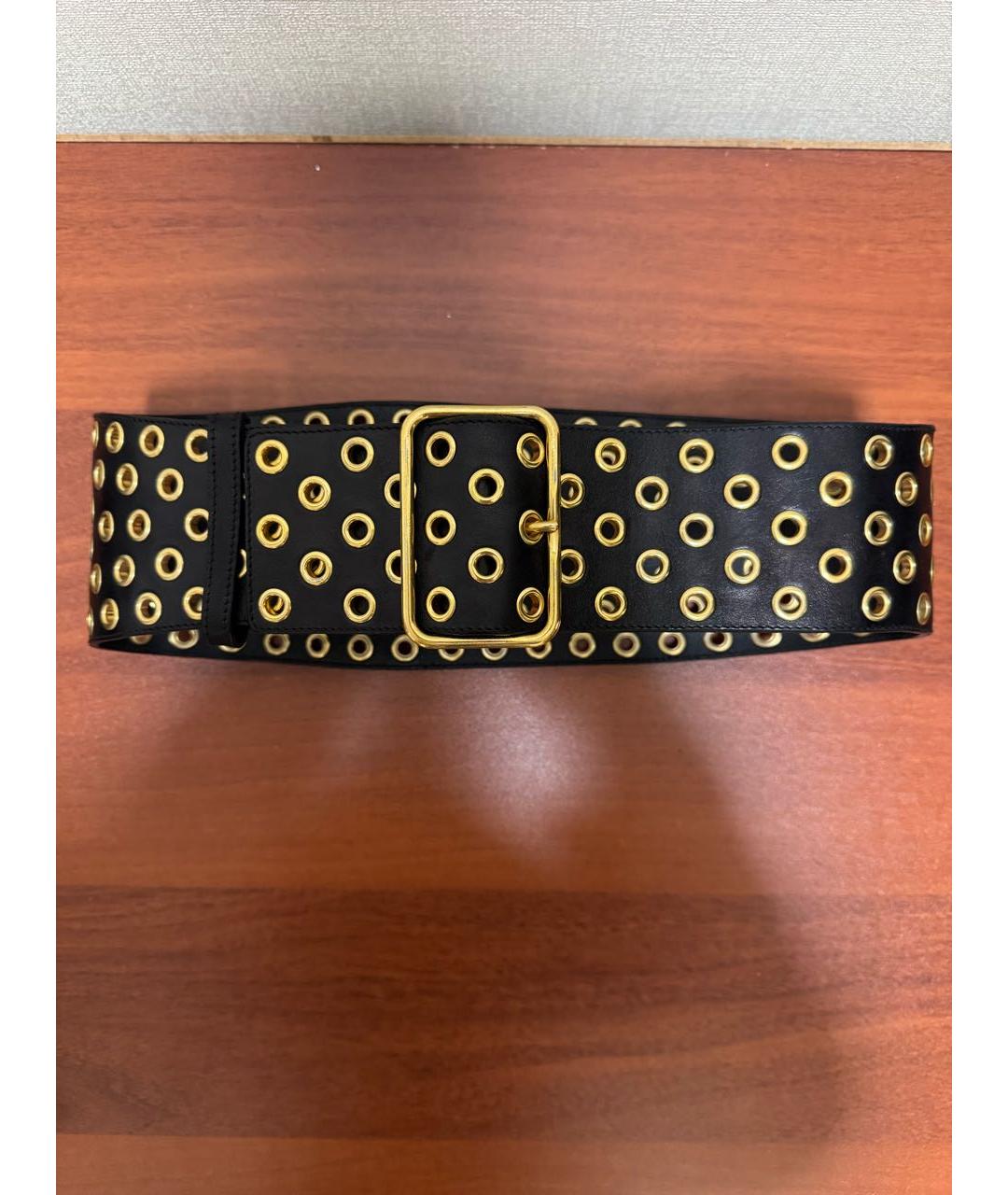 SAINT LAURENT Черный кожаный ремень, фото 7