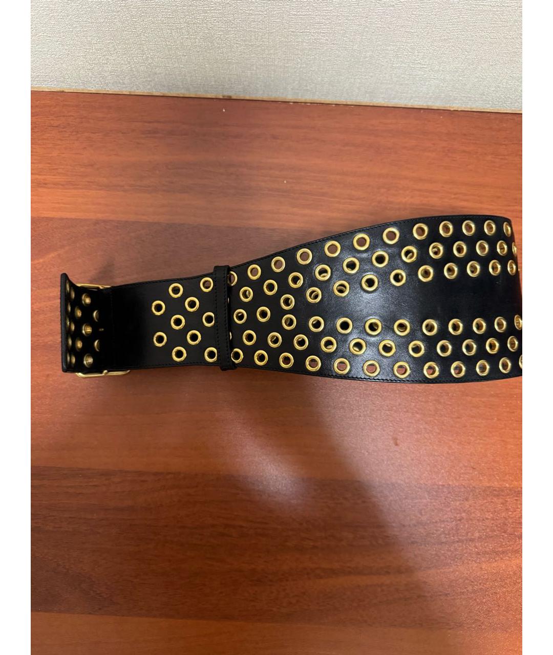 SAINT LAURENT Черный кожаный ремень, фото 6