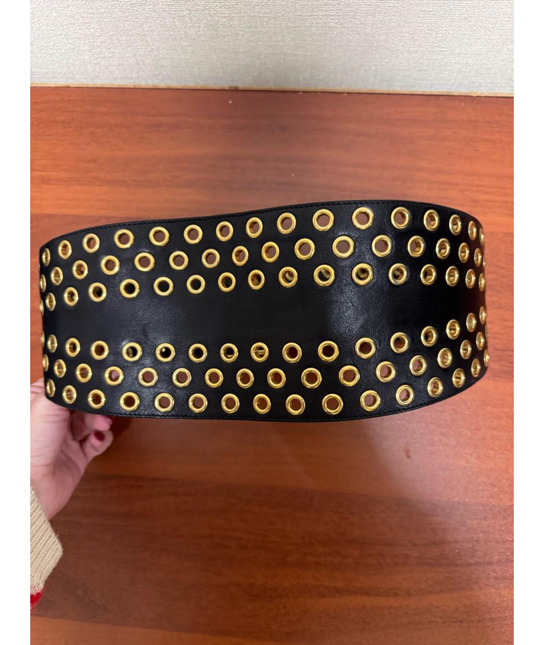 SAINT LAURENT Черный кожаный ремень, фото 5