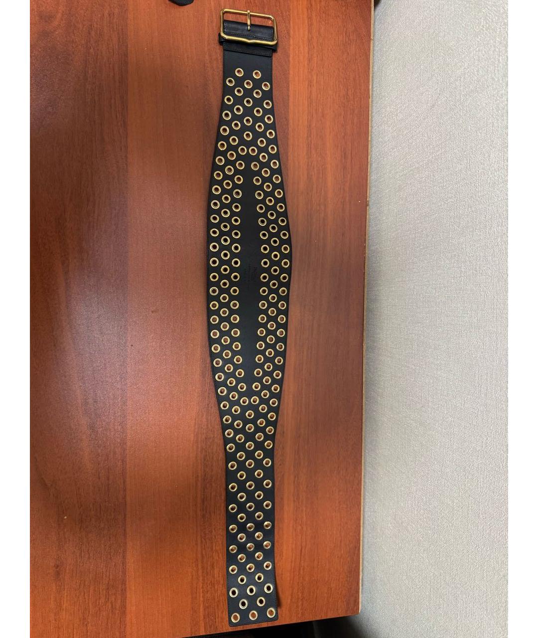 SAINT LAURENT Черный кожаный ремень, фото 4