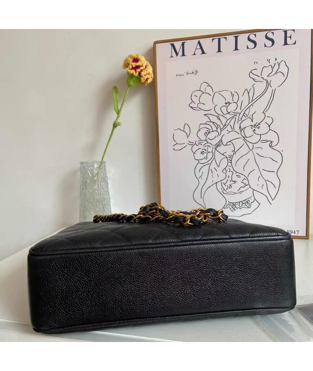 CHANEL Черная кожаная сумка тоут, фото 6