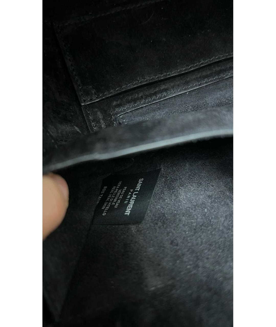 SAINT LAURENT Кожаная сумка с короткими ручками, фото 7