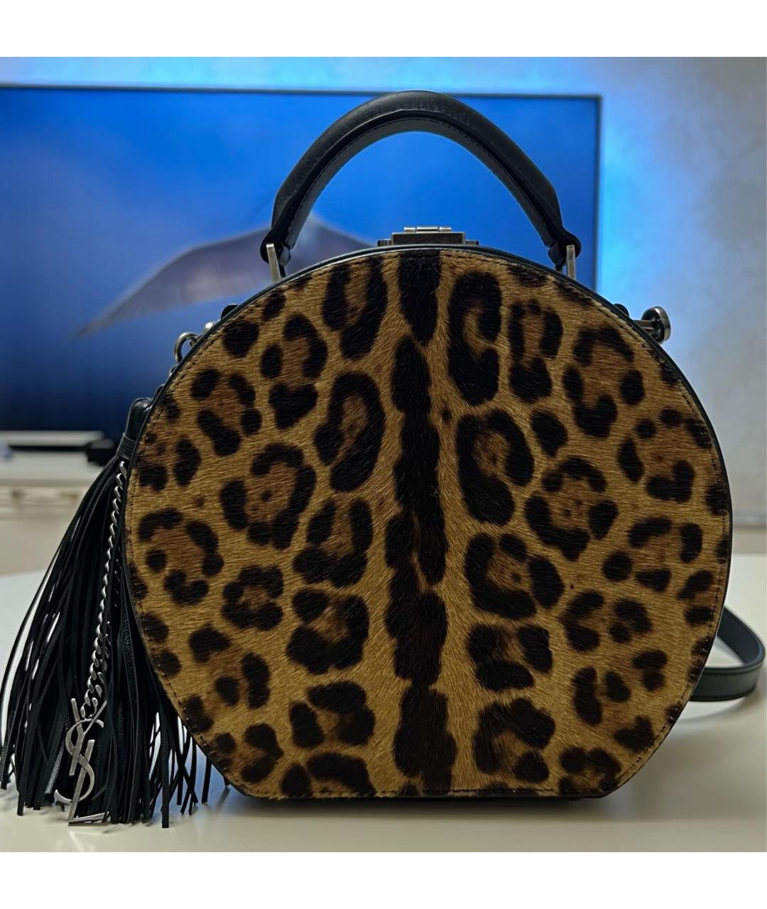 SAINT LAURENT Кожаная сумка с короткими ручками, фото 9