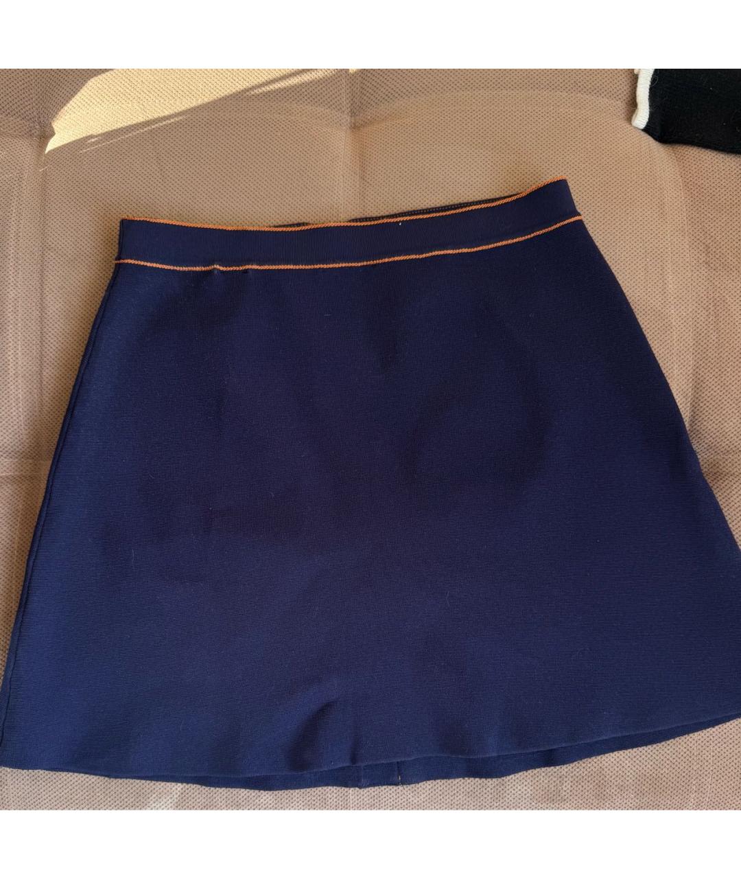 SANDRO Темно-синяя вискозная юбка мини, фото 2
