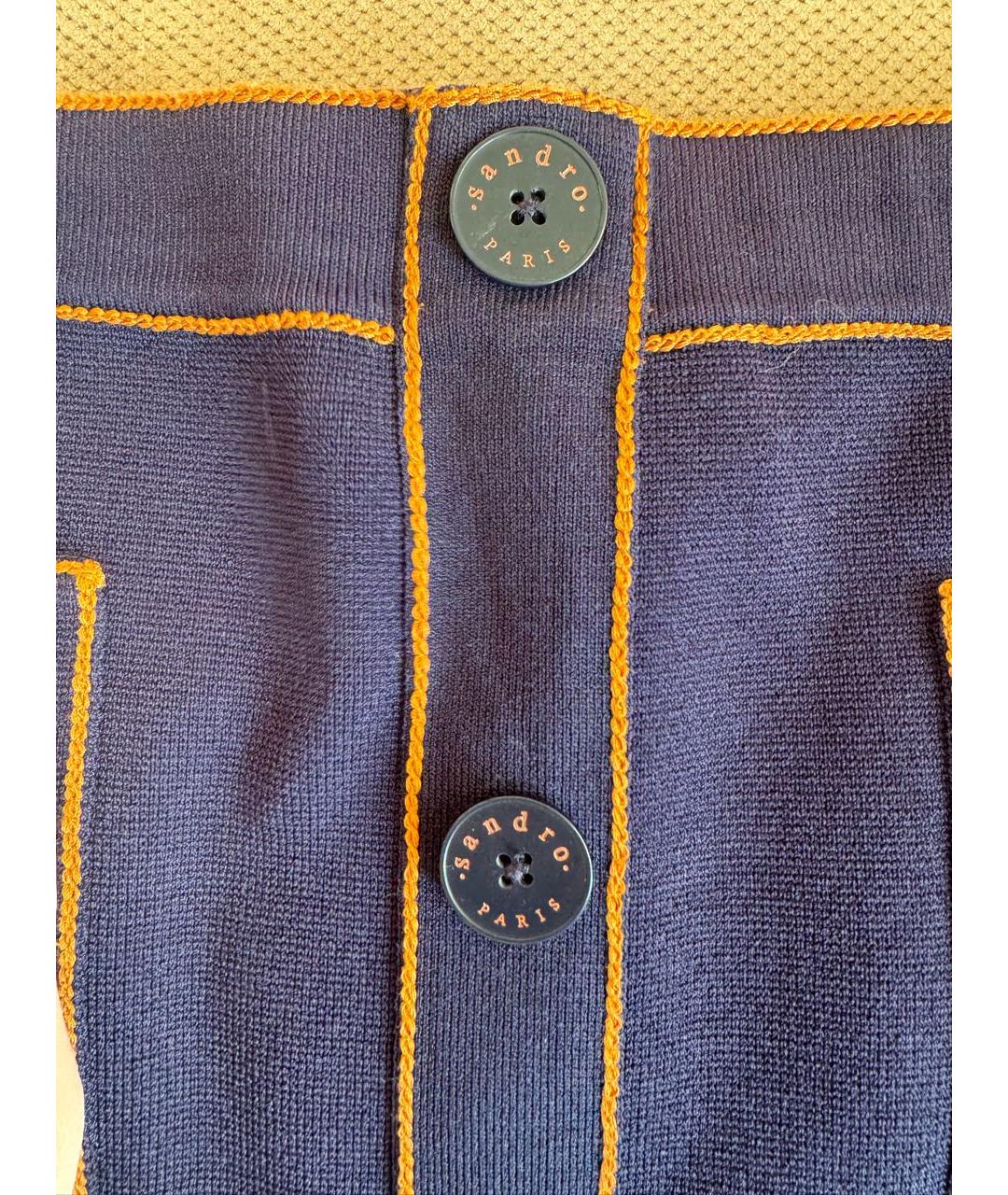 SANDRO Темно-синяя вискозная юбка мини, фото 3