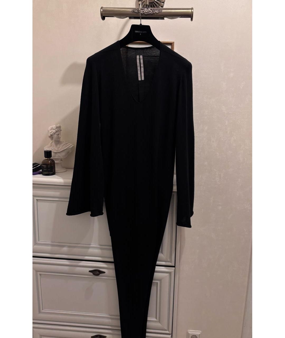 RICK OWENS Черное шерстяное вечернее платье, фото 3