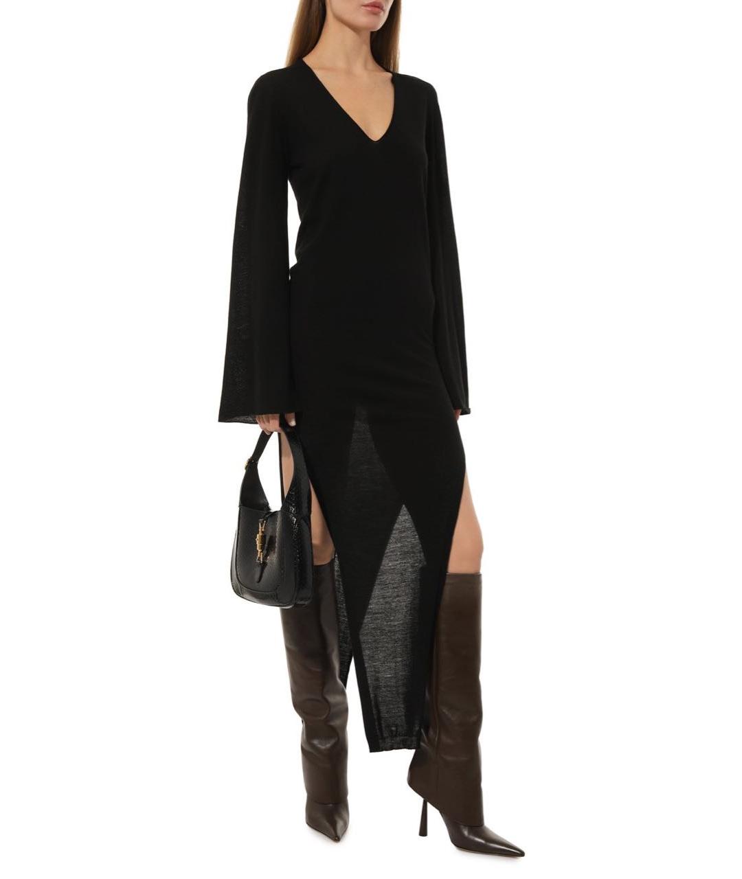 RICK OWENS Черное шерстяное вечернее платье, фото 2