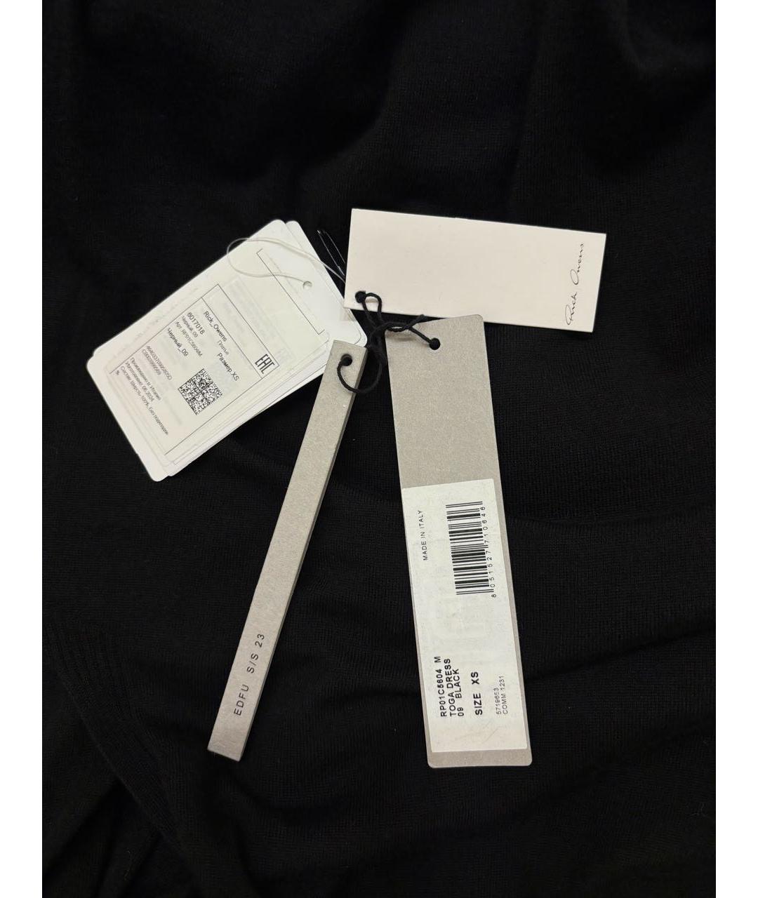 RICK OWENS Черное шерстяное вечернее платье, фото 7