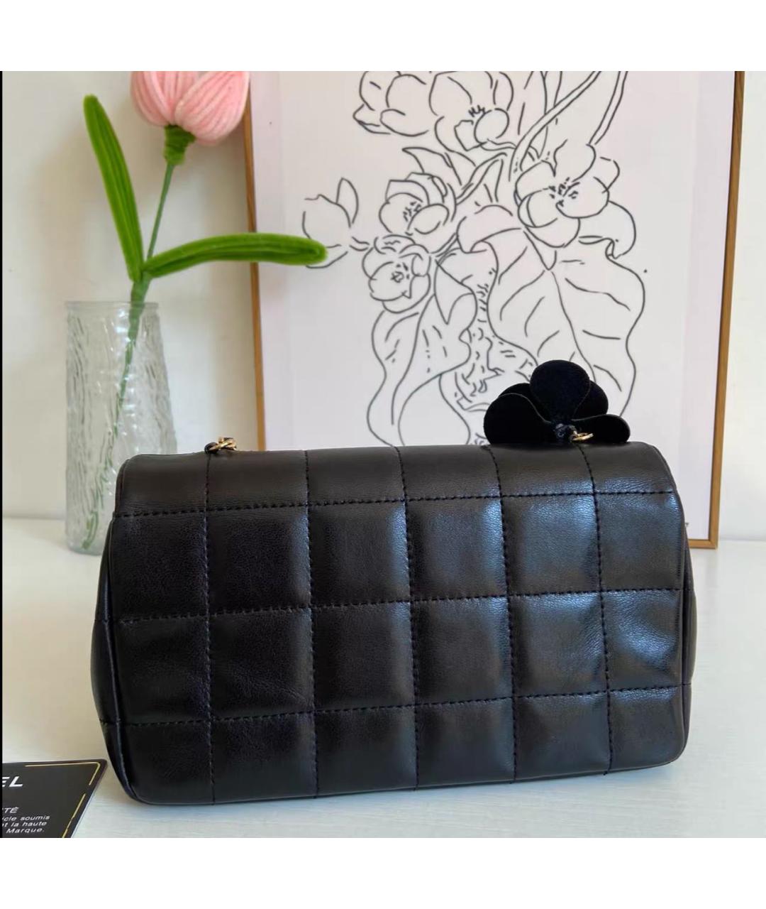 CHANEL Черная кожаная сумка через плечо, фото 6