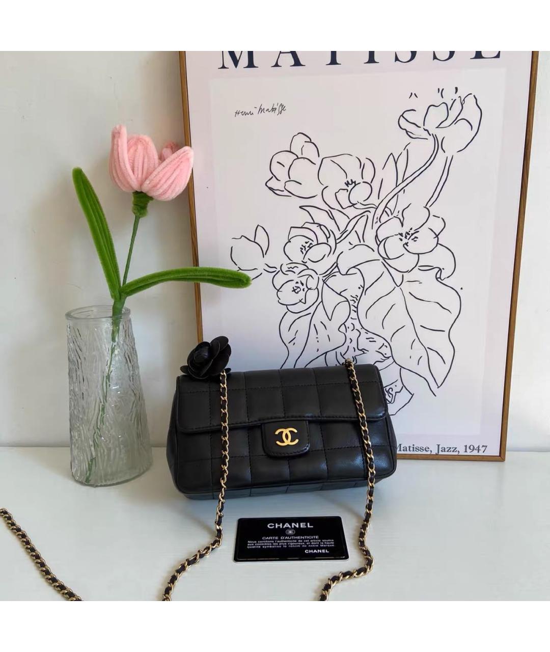 CHANEL Черная кожаная сумка через плечо, фото 2