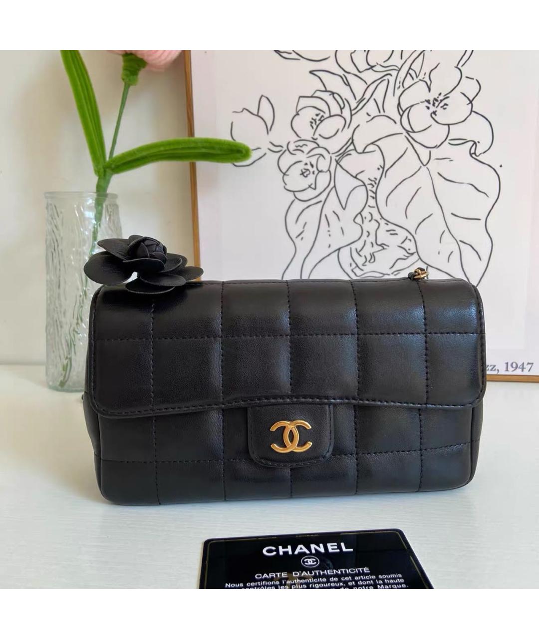 CHANEL Черная кожаная сумка через плечо, фото 9