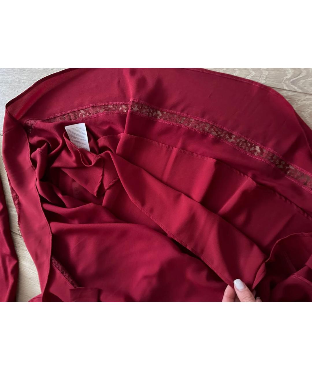 LIU JO Бордовое полиэстеровое коктейльное платье, фото 6