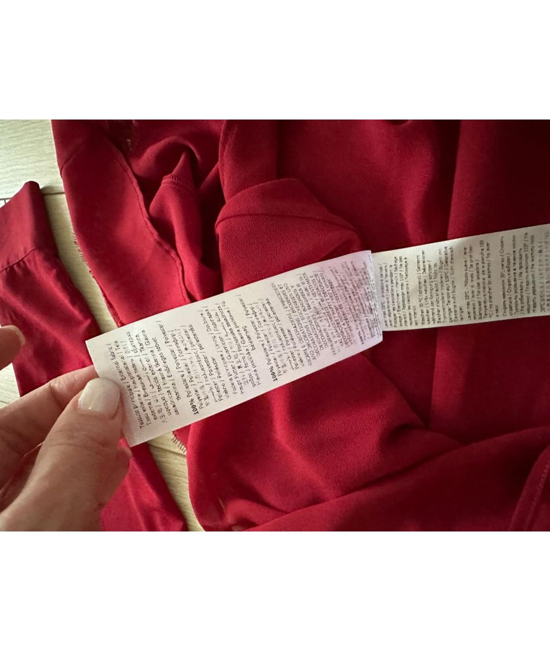 LIU JO Бордовое полиэстеровое коктейльное платье, фото 8