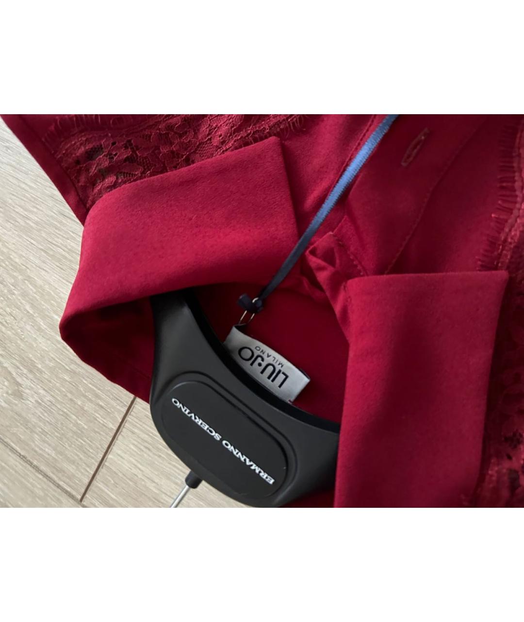 LIU JO Бордовое полиэстеровое коктейльное платье, фото 7