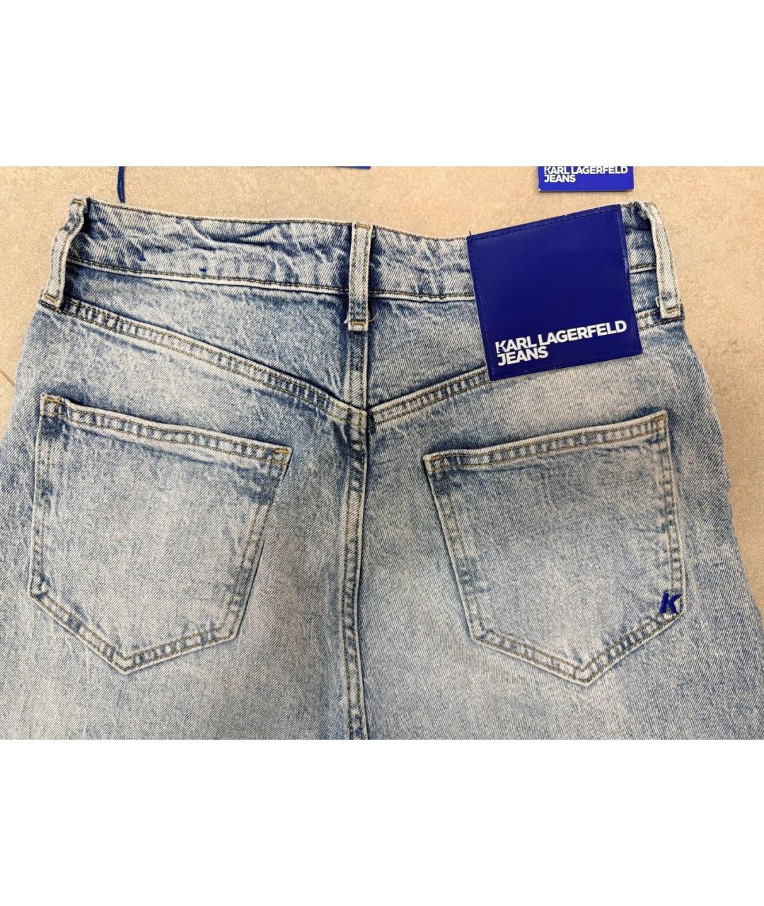 KARL LAGERFELD Голубые хлопко-эластановые прямые джинсы, фото 7