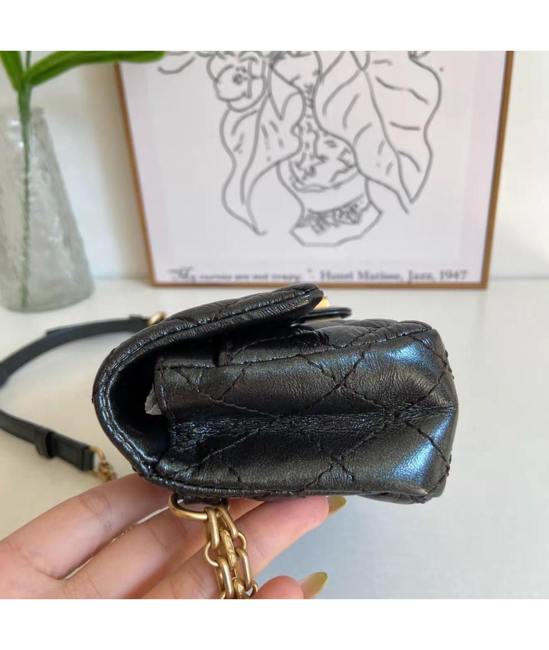 CHANEL Черная кожаная сумка через плечо, фото 3