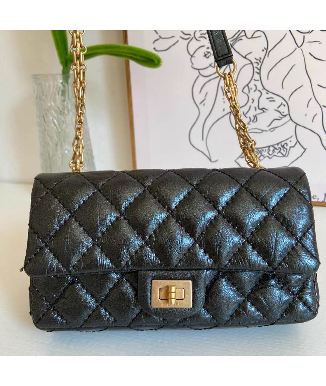 CHANEL Черная кожаная сумка через плечо, фото 9