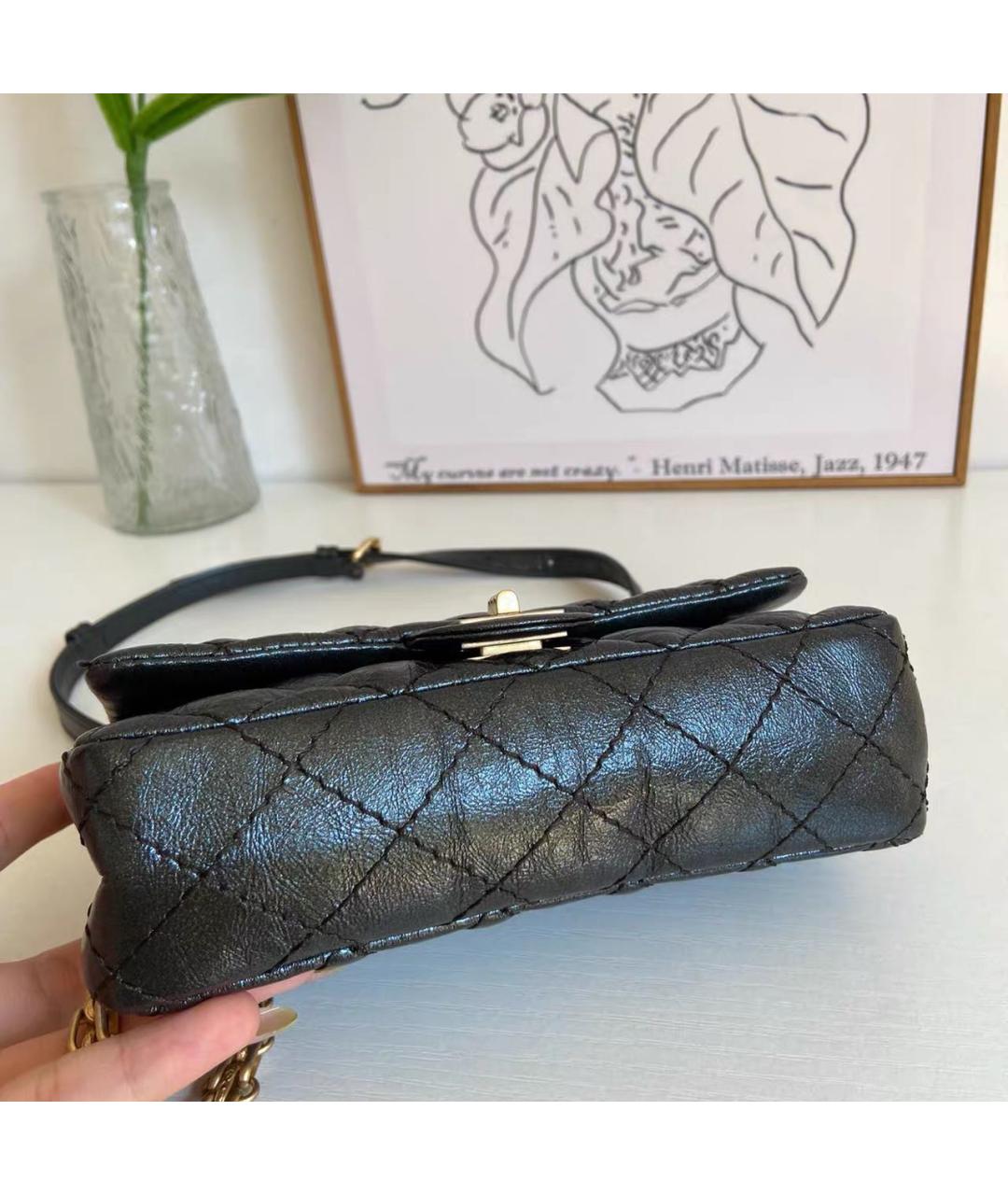 CHANEL Черная кожаная сумка через плечо, фото 4