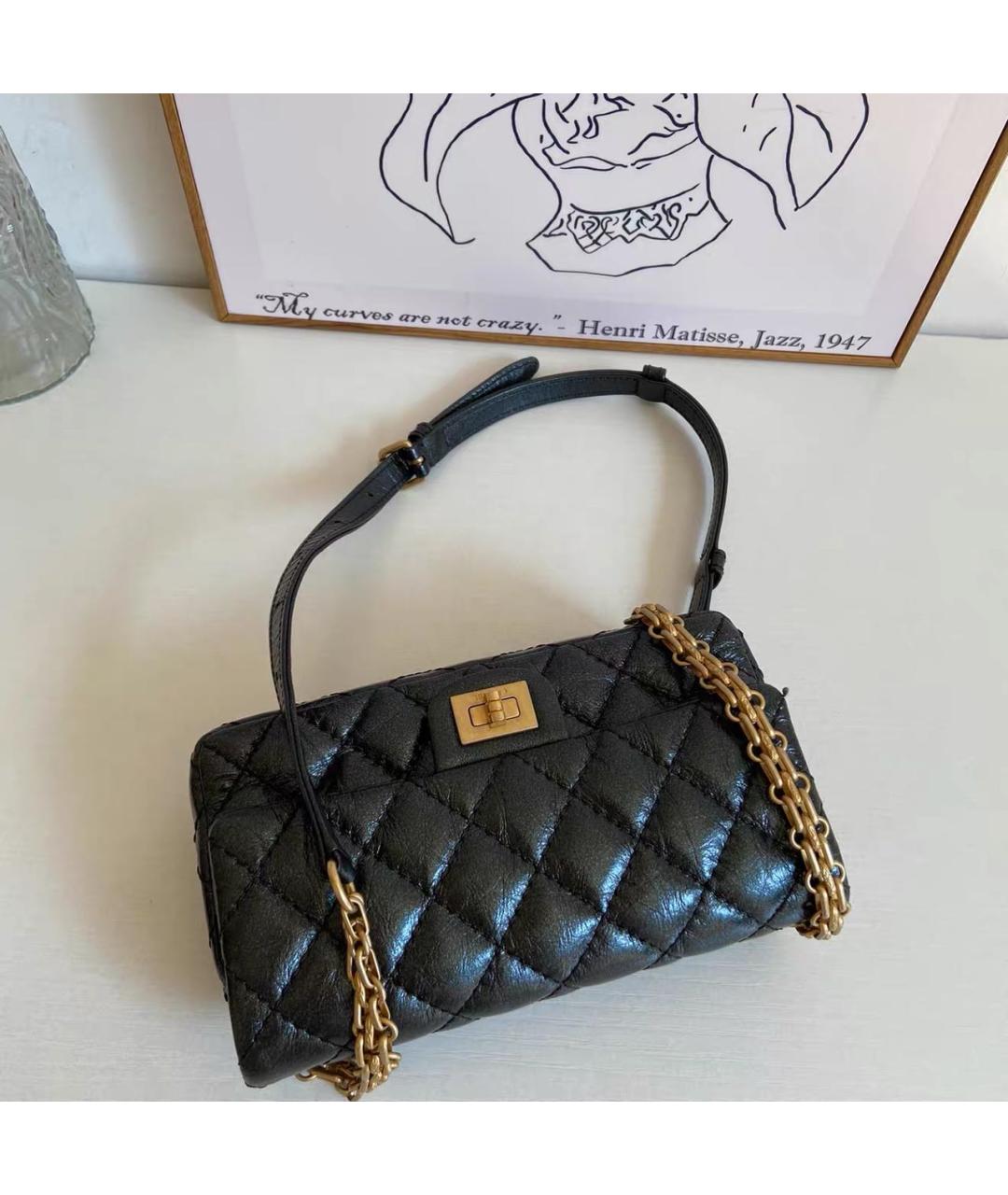 CHANEL Черная кожаная сумка через плечо, фото 7