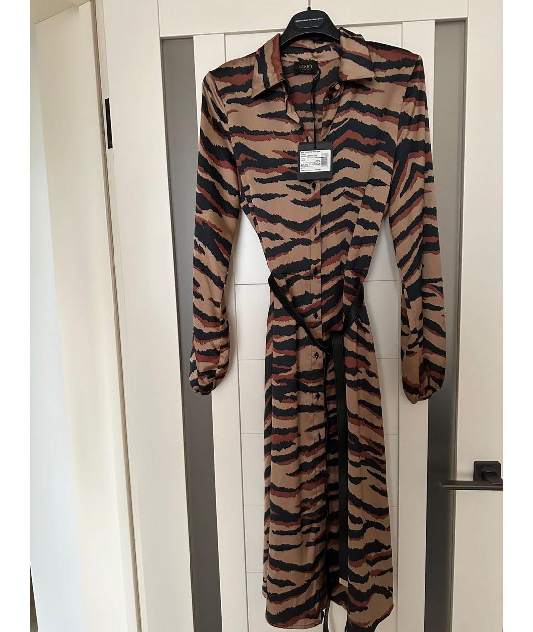 LIU JO Коричневое полиэстеровое повседневное платье, фото 9