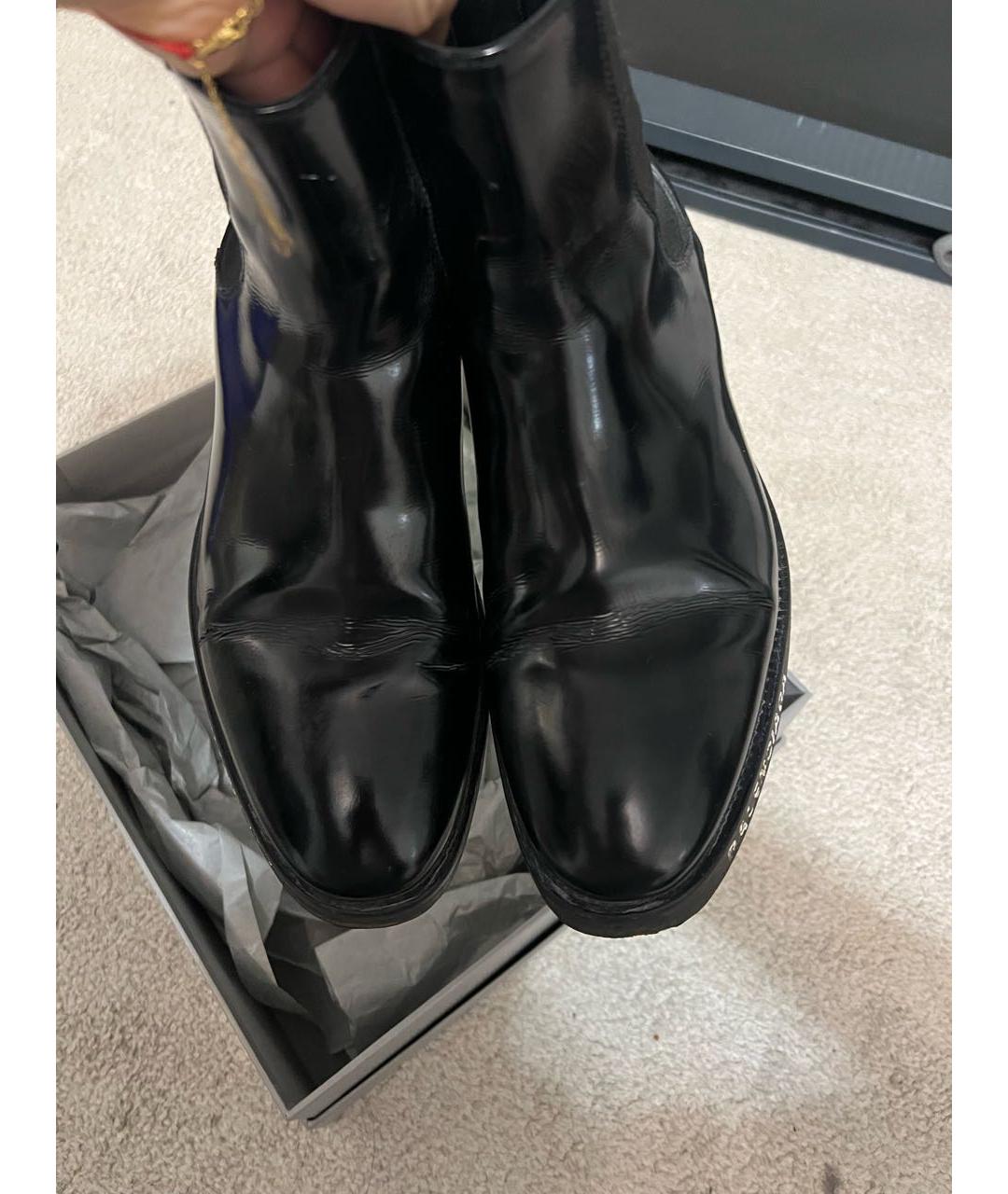 BALENCIAGA Черные полусапоги из лакированной кожи, фото 2