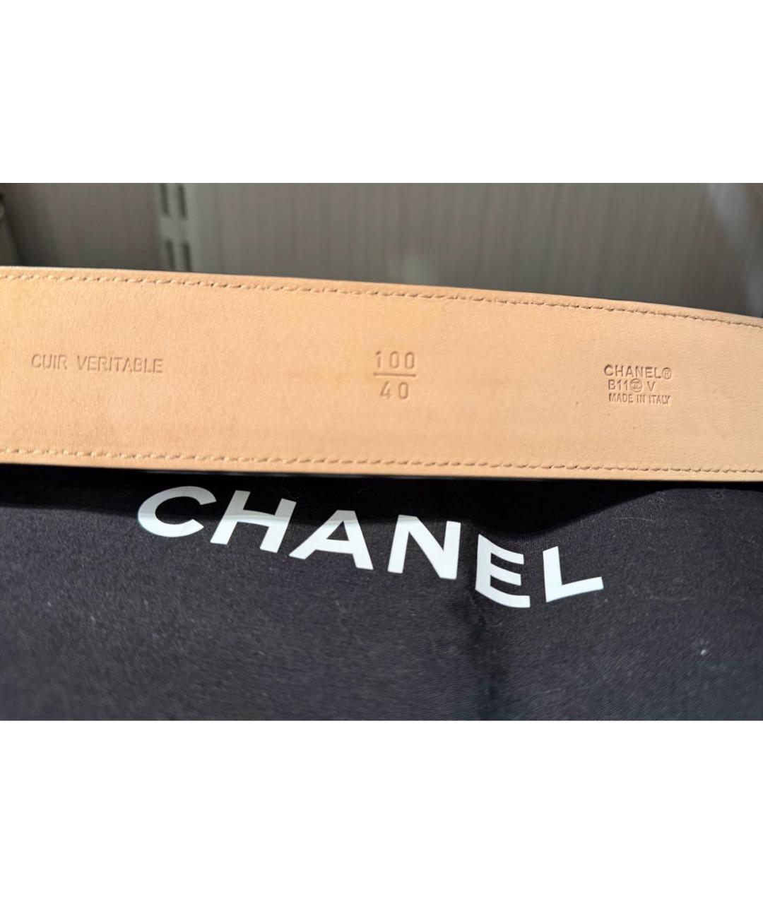 CHANEL Черный кожаный ремень, фото 3