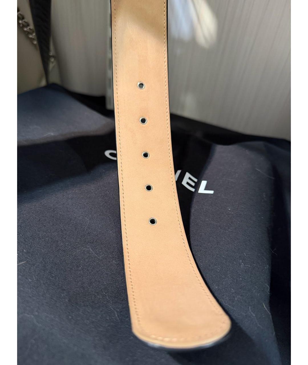 CHANEL Черный кожаный ремень, фото 6