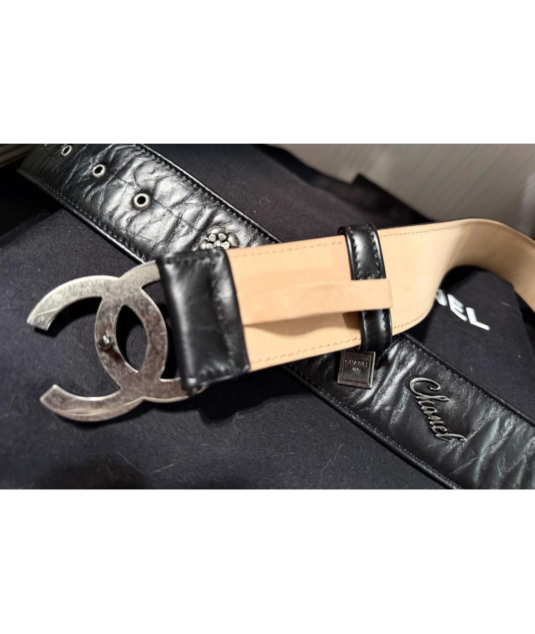 CHANEL Черный кожаный ремень, фото 5