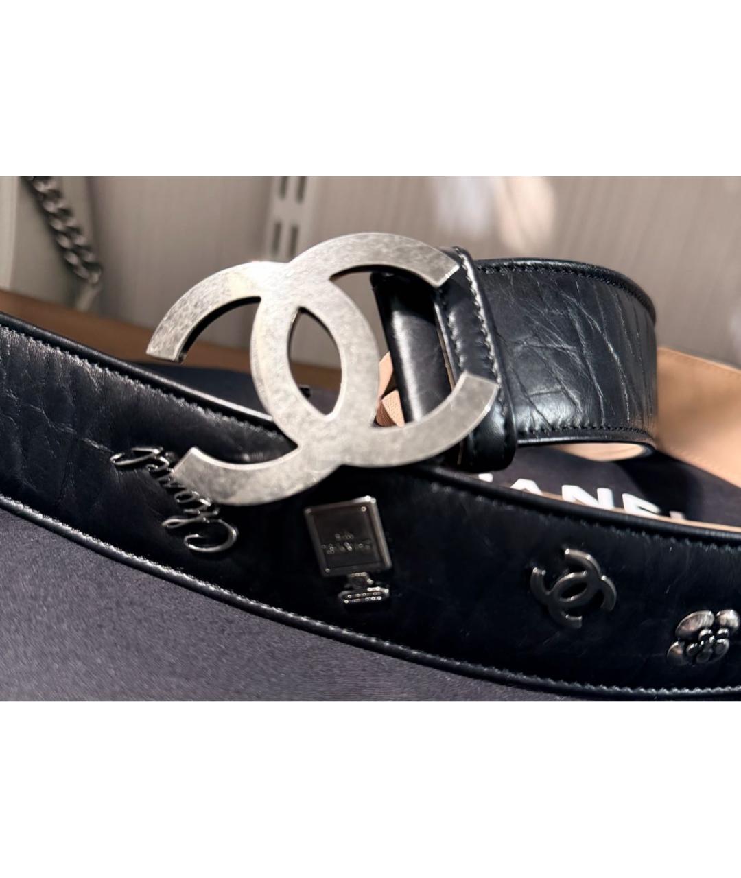 CHANEL Черный кожаный ремень, фото 2