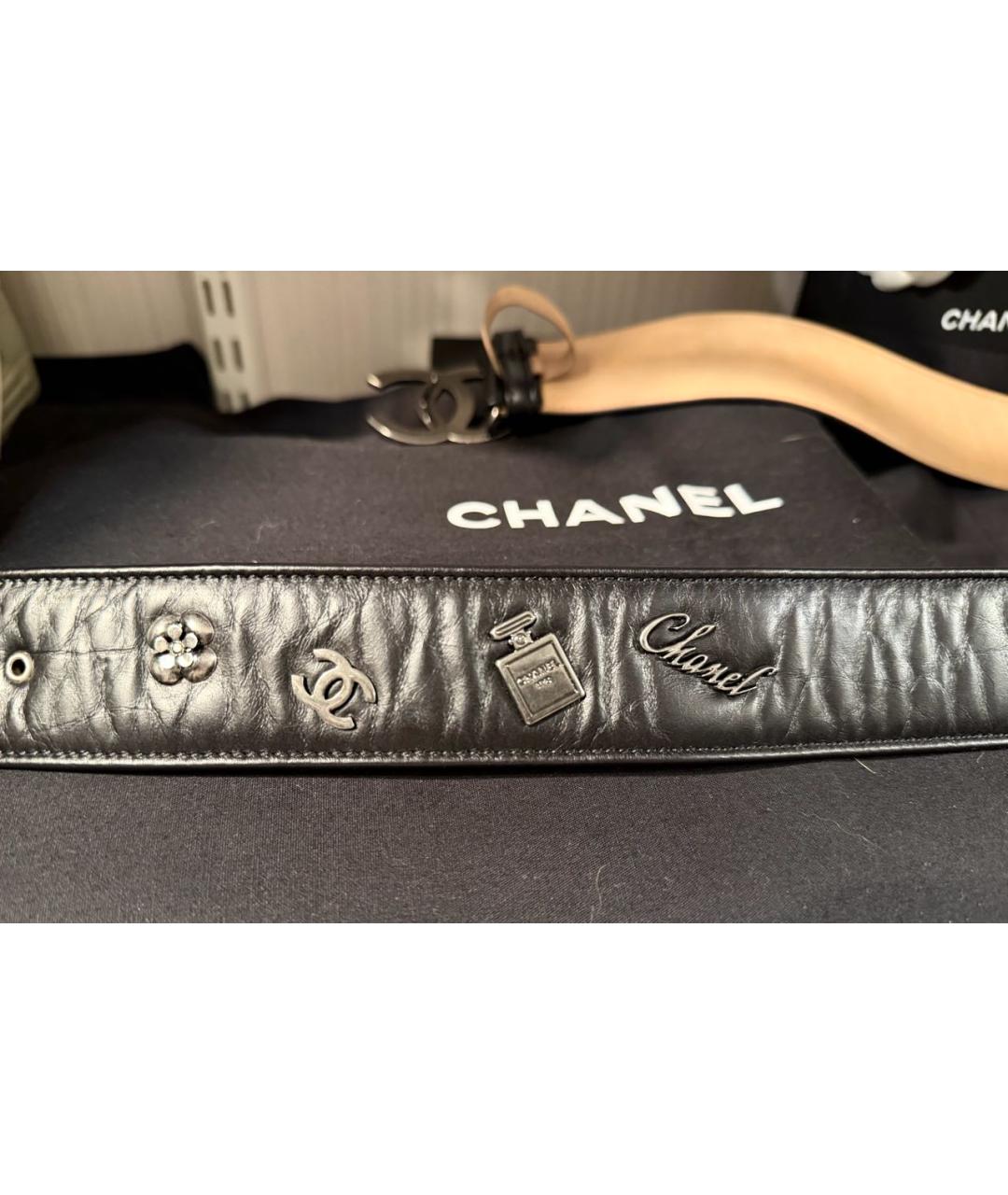 CHANEL Черный кожаный ремень, фото 4