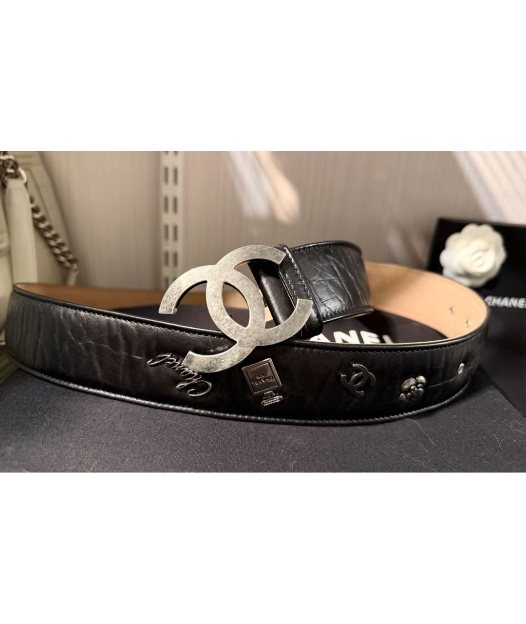 CHANEL Черный кожаный ремень, фото 8