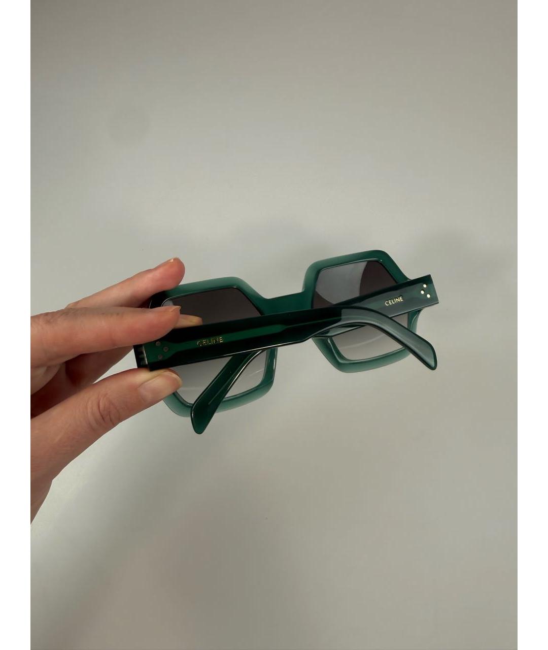 CELINE Зеленые пластиковые солнцезащитные очки, фото 3