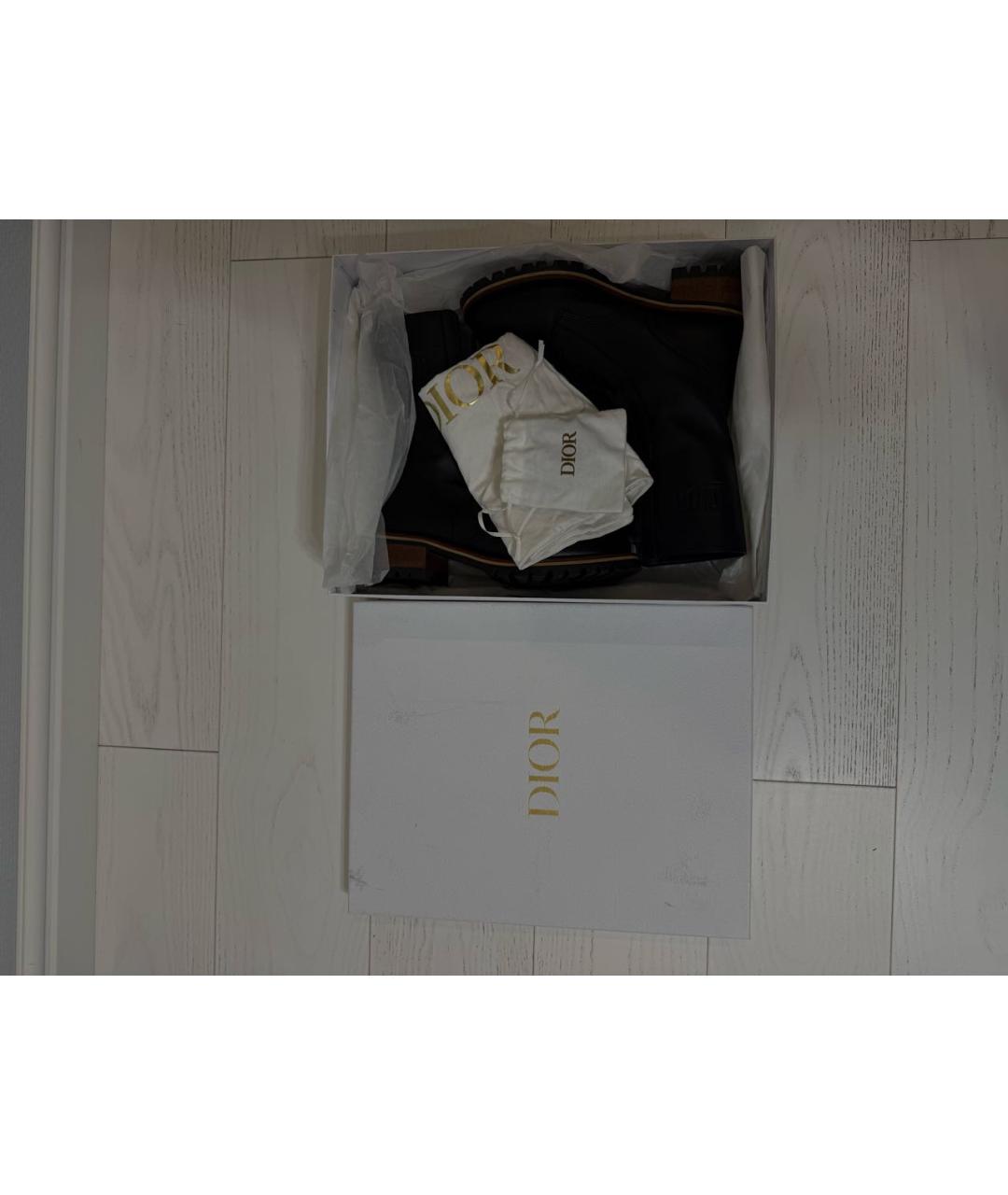 CHRISTIAN DIOR Черные кожаные ботинки, фото 7