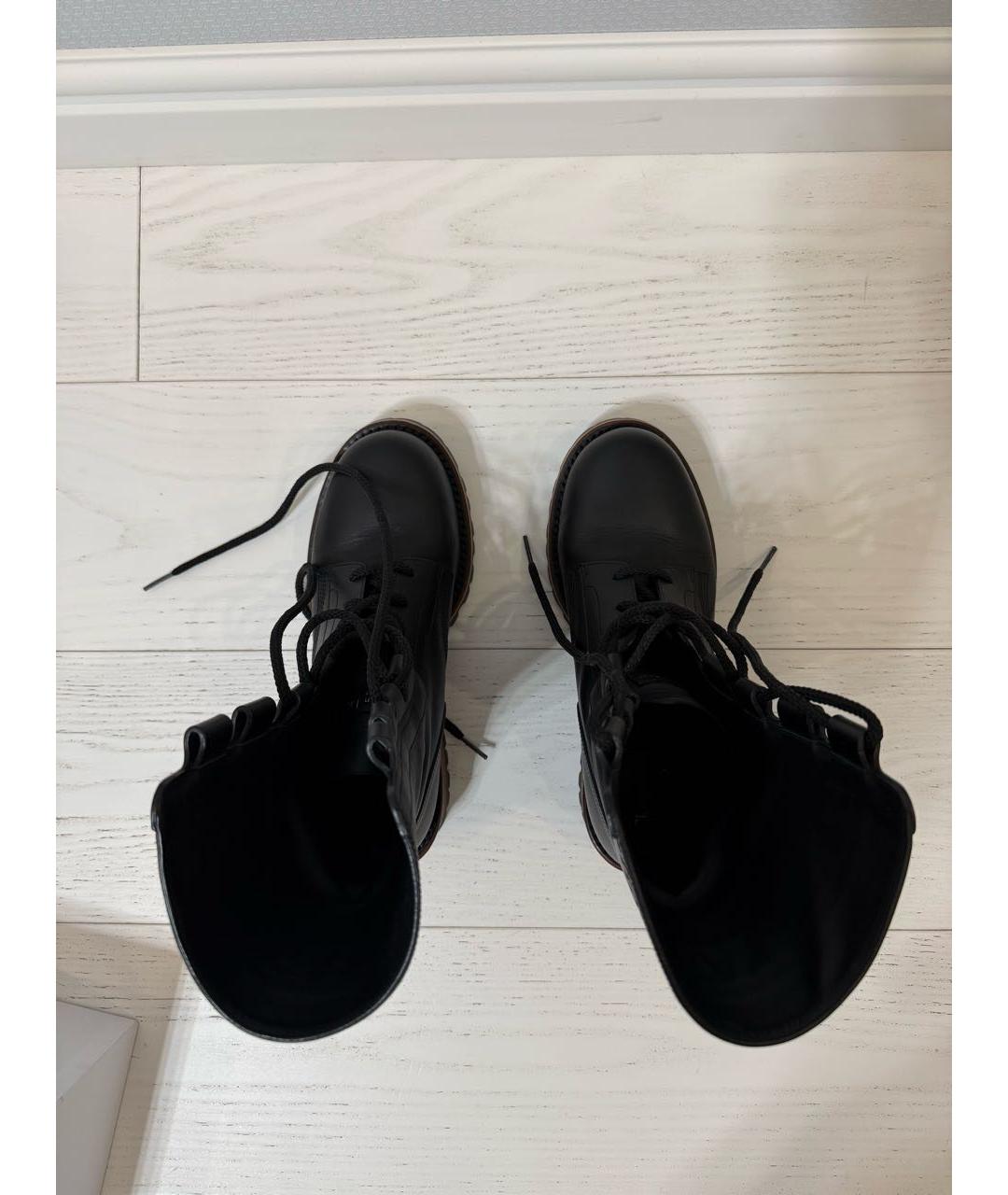 CHRISTIAN DIOR Черные кожаные ботинки, фото 3