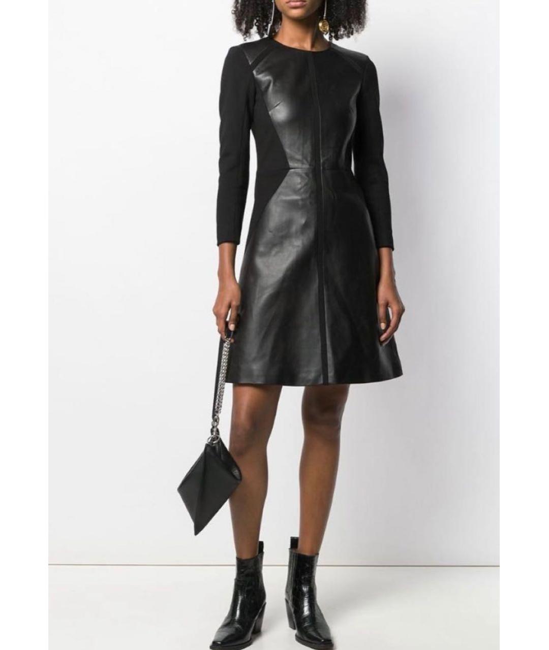 KARL LAGERFELD Черное кожаное повседневное платье, фото 4