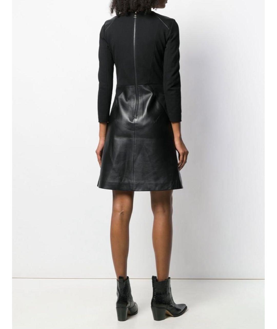 KARL LAGERFELD Черное кожаное повседневное платье, фото 3