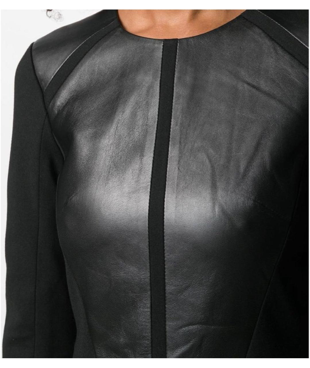 KARL LAGERFELD Черное кожаное повседневное платье, фото 2